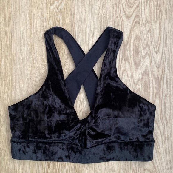 Soft Goth Velvet Bralette Large Twist-Front Keyhole Witchy Lounge - Picture 3 of 8